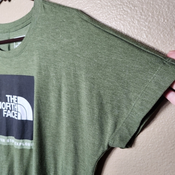 The North Face Womens Olive Short Sleeve Never Stop Exploring Tee-Size L - Picture 2 of 9